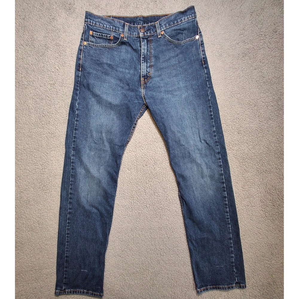 Levi's 505 Jeans Men 34x34 (actual 34x32) Dark Wash Regular Fit Straight Leg